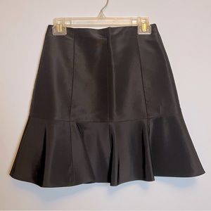 Tibi black silk skirt